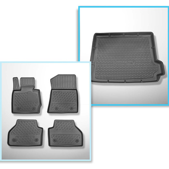 Conjunto de alfombrilla para maletero y alfombrillas para el interior del coche TPE PREMIUM para: BMW X3 F25 SAV (11.2010-10.2017)