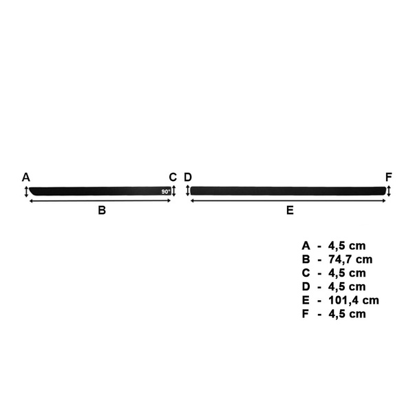 Protectores laterales negros para el coche Seat Toledo Liftback (2012-....)