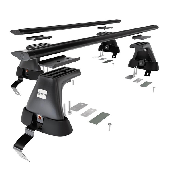 Portaequipajes de techo adecuadas para Fiat Grande Punto Hatchback (2005-2010) - baca negra para coche - barras para techo de coche - sin puntos de montaje - aluminio