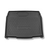 Alfombra para maletero adecuada para Peugeot 2008 II SUV (01.2020-....) - Protector maletero - Alfombrilla maletero antideslizante - parte inferior del maletero; bajo / sin base móvil en el maletero (con y sin subwoofer)