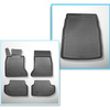 Conjunto de alfombrilla para maletero y alfombrillas para el interior del coche TPE PREMIUM para: BMW 5 F10 Berlina (2013-01.2017) - sin X-drive; espacio de guías de los asientos delanteros (parte trasera) 365 mm