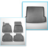 Conjunto de alfombrilla para maletero y alfombrillas para el interior del coche TPE para: BMW X6 G06 SAC (11.2019-....) - maletero superior (para maletero doble); también para modelos con rieles