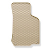 Alfombrillas de goma adecuadas para Seat Leon I Hatchback (1999-2005) - alfombras para coche - beige - 4 unidades