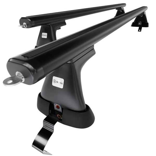 Portaequipajes de techo adecuadas para Fiat Grande Punto Hatchback (2005-2010) - baca negra para coche - barras para techo de coche - sin puntos de montaje - aluminio