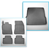 Conjunto de alfombrilla para maletero y alfombrillas para el interior del coche TPE para: Peugeot 308 III SW (12.2021-....) - maletero superior; base móvil en la posición más alta (flex floor); también para Plug-in Hybrid