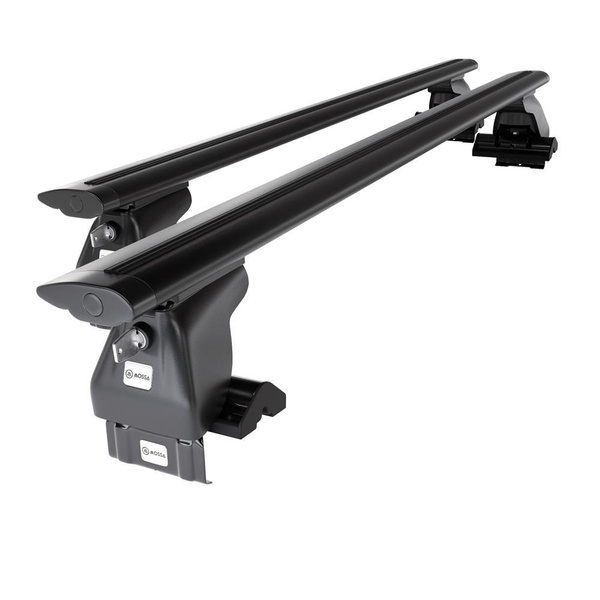 Portaequipajes de techo adecuadas para Kia Rio mk I Berlina (2000-2005) - baca negra para coche - barras para techo de coche - sin puntos de montaje - aluminio