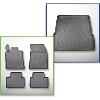 Conjunto de alfombrilla para maletero y alfombrillas para el interior del coche 