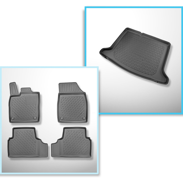 Conjunto de alfombrilla para maletero y alfombrillas para el interior del coche TPE para: Cupra Born Hatchback (11.2021-....) - maletero inferior; modelos sin suelo móvil de maletero