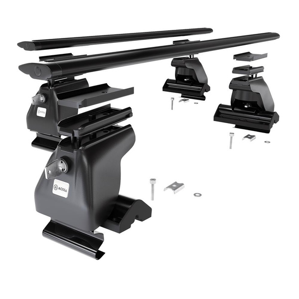 Portaequipajes de techo adecuadas para Daewoo Musso SUV (2000-2005) - baca negra para coche - barras para techo de coche - sin puntos de montaje - aluminio