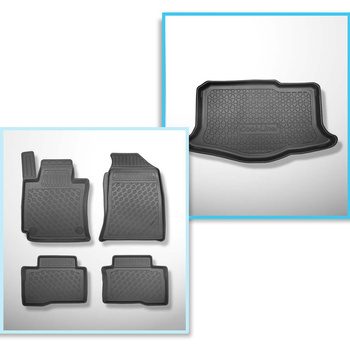 Conjunto de alfombrilla para maletero y alfombrillas para el interior del coche TPE PREMIUM para: Ssangyong Tivoli SUV (03.2015-2018) - parte inferior del maletero (sin base multifuncional)