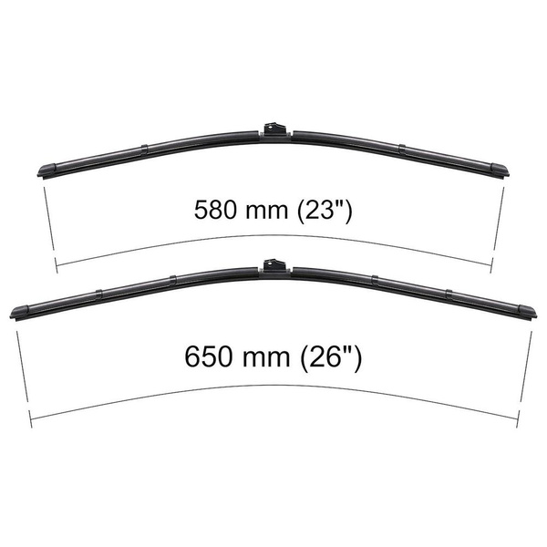 Escobillas limpiaparabrisas para la luna delantera para Mercedes-Benz GLE W166, C292 Coupé, SUV (04.2015-2019) - escobillas plana