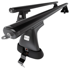 Portaequipajes de techo adecuadas para Volvo V50 Familiar (2004-2012) - baca negra para coche - barras para techo de coche - sin puntos de montaje - aluminio