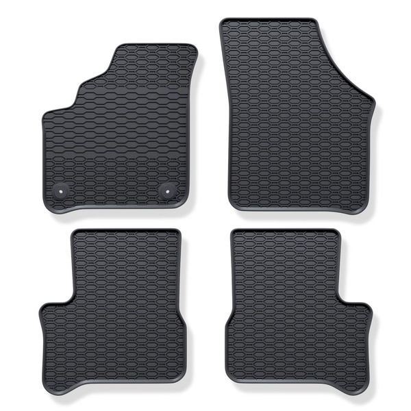 Alfombrillas de goma adecuadas para Seat Mii electric Hatchback (2019-2020) - alfombras para coche - negro - 4 unidades