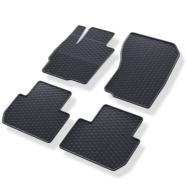 Alfombrillas de goma adecuadas para Peugeot 4007 SUV (2007-2012) - alfombras para coche - negro - 4 unidades
