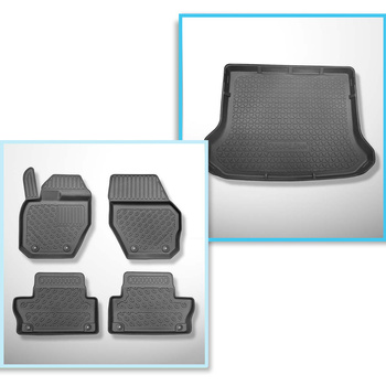 Conjunto de alfombrilla para maletero y alfombrillas para el interior del coche 