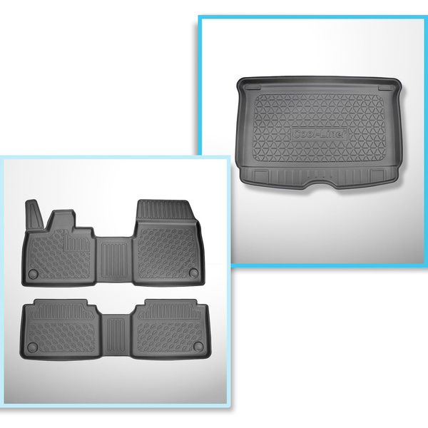 Conjunto de alfombrilla para maletero y alfombrillas para el interior del coche TPE para: BMW i3 Hatchback (11.2013-07.2022) - no adecuado para versión Range Extender