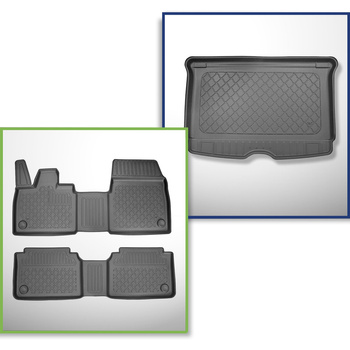 Conjunto de alfombrilla para maletero y alfombrillas para el interior del coche 