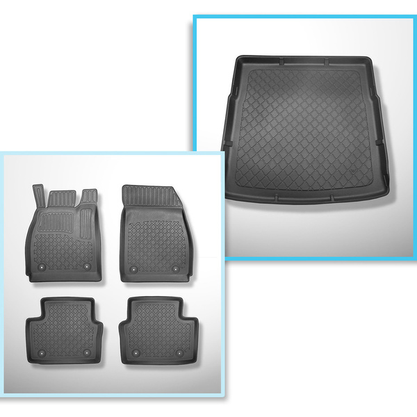 Conjunto de alfombrilla para maletero y alfombrillas para el interior del coche TPE para: Opel Insignia A Sports Tourer (01.2009-08.2017)