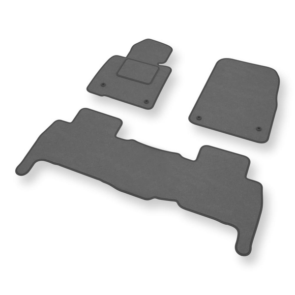 Alfombrillas de Velour adecuadas para Toyota Land Cruiser J200 SUV (2007-2021) 5-plazas - alfombras para coche - Premium color gris
