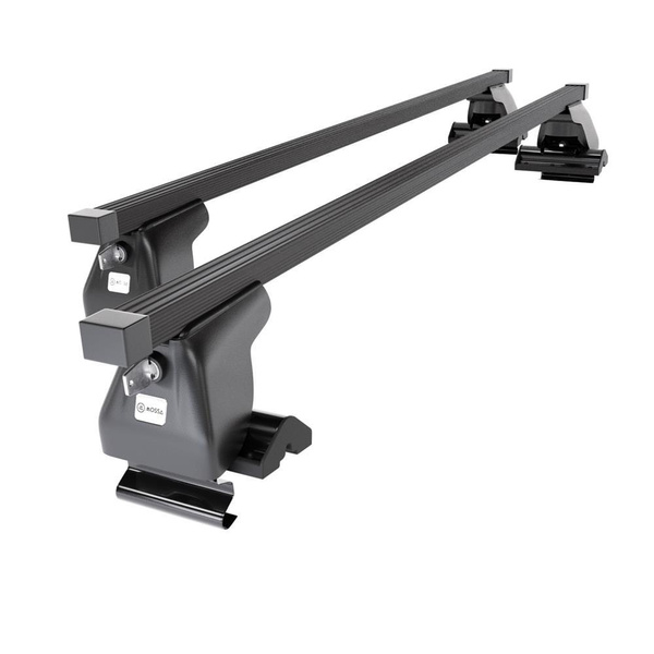 Portaequipajes de techo adecuadas para Daewoo Musso SUV (2000-2005) - baca negra para coche - barras para techo de coche - sin puntos de montaje - acero