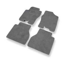 Alfombrillas de Velour adecuadas para Nissan Navara D40 Pick-Up (2005-2014) - alfombras para coche - Premium color gris