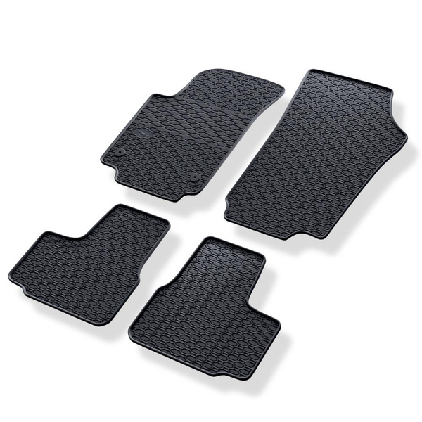 Alfombrillas de goma adecuadas para Skoda Citigo Hatchback (2011-2020) - alfombras para coche - negro - 4 unidades