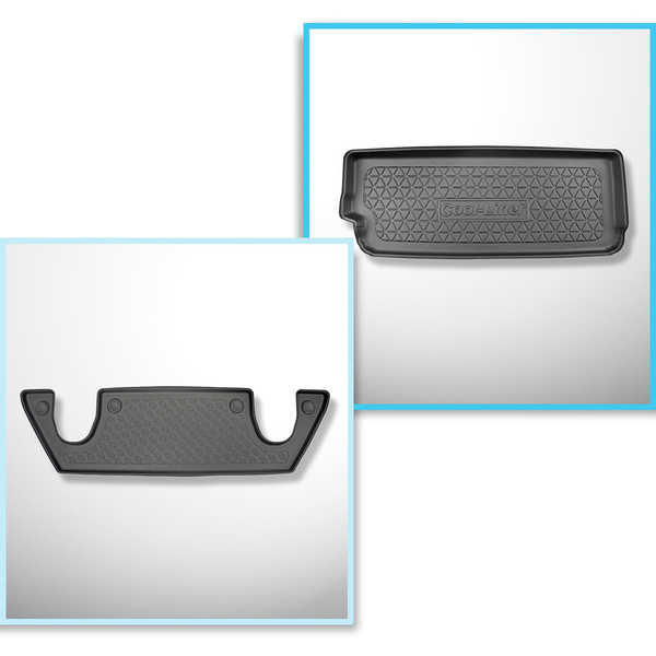Conjunto de alfombrilla para maletero y alfombrillas para el interior del coche TPE para: Tesla Model X SUV (10.2016-12.2020) - 6 posti; III fila; para el espacio detrás de la 3a fila de asientos