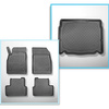 Conjunto de alfombrilla para maletero y alfombrillas para el interior del coche TPE para: Opel Astra J Coupé, Hatchback (10.2009-10.2015) - parte inferior del maletero