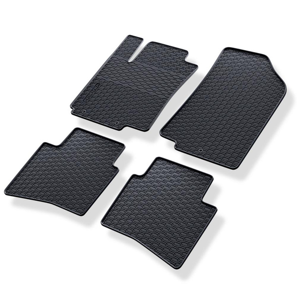 Alfombrillas de goma adecuadas para Kia Rio III Hatchback, Berlina (2011-2016) - alfombras para coche - negro - 4 unidades