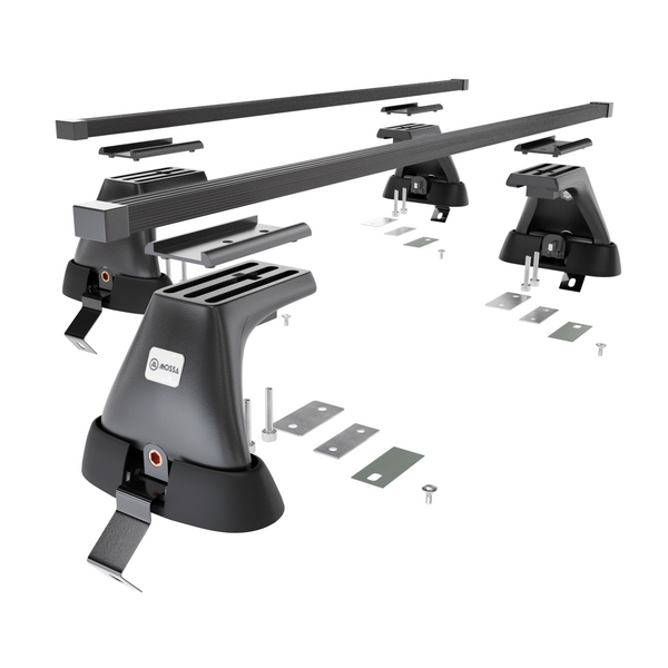 Portaequipajes de techo adecuadas para Skoda Fabia mk III Hatchback (2015-2021) - baca negra para coche - barras para techo de coche - sin puntos de montaje - acero