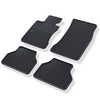 Alfombrillas de goma adecuadas para BMW 5 E60, E61 Berlina, Touring (2003-2010) - alfombras para coche - negro - 4 unidades