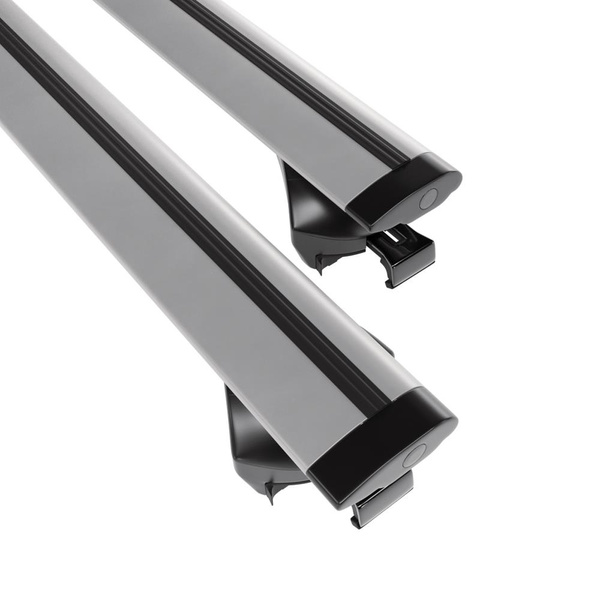 Portaequipajes de techo adecuadas para Volvo XC60 II SUV (2017-....) - baca plata para coche - barras para techo de coche - railing integrado - aluminio