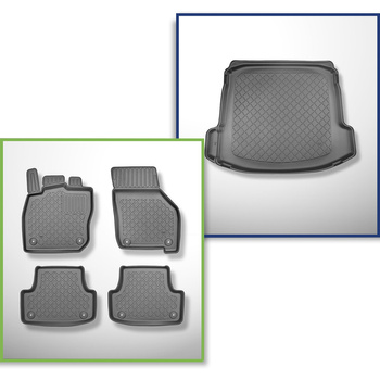 Conjunto de alfombrilla para maletero y alfombrillas para el interior del coche 