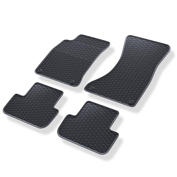 Alfombrillas de goma adecuadas para Audi A4 B8 Avant, Berlina (2007-2015) - alfombras para coche - negro - 4 unidades