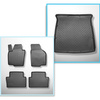 Conjunto de alfombrilla para maletero y alfombrillas para el interior del coche TPE para: Volkswagen Sharan II Furgonetaeta (09.2010-03.2022) - 7 plazas; 3a fila abatible