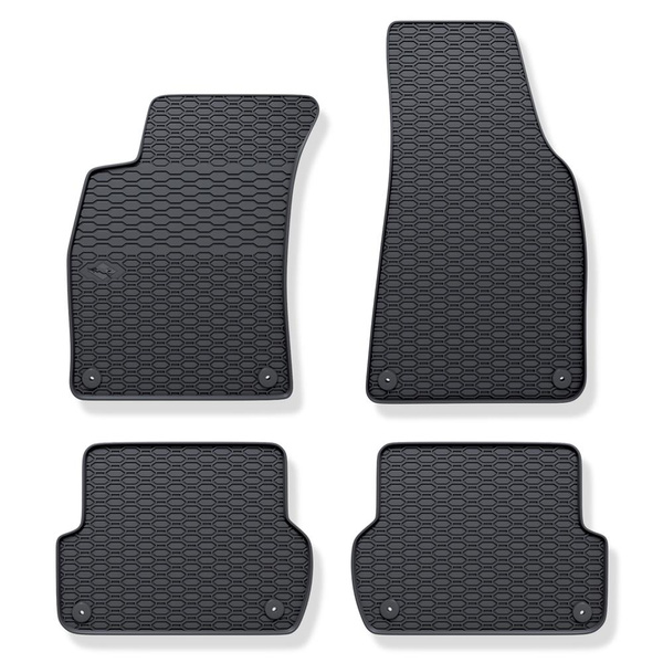 Alfombrillas de goma adecuadas para Seat Exeo Berlina, Sportstourer (2008-2013) - alfombras para coche - negro - 4 unidades