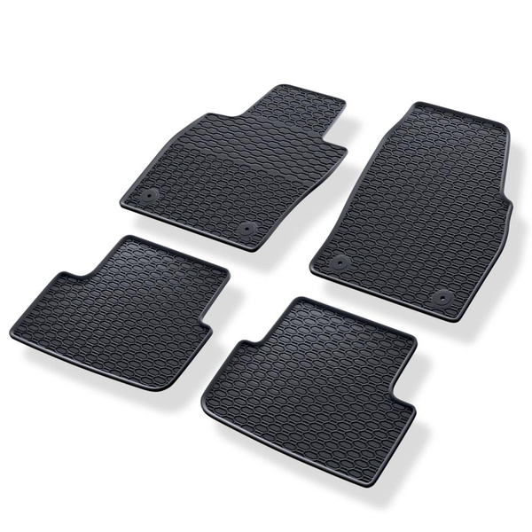 Alfombrillas de goma adecuadas para Seat Ibiza V Hatchback (2017-....) - alfombras para coche - negro - 4 unidades