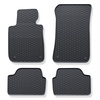 Alfombrillas de goma adecuadas para BMW 1 E82, E87, E88 Coupé, Hatchback, Cabrio (2004-2013) - alfombras para coche - negro - 4 unidades