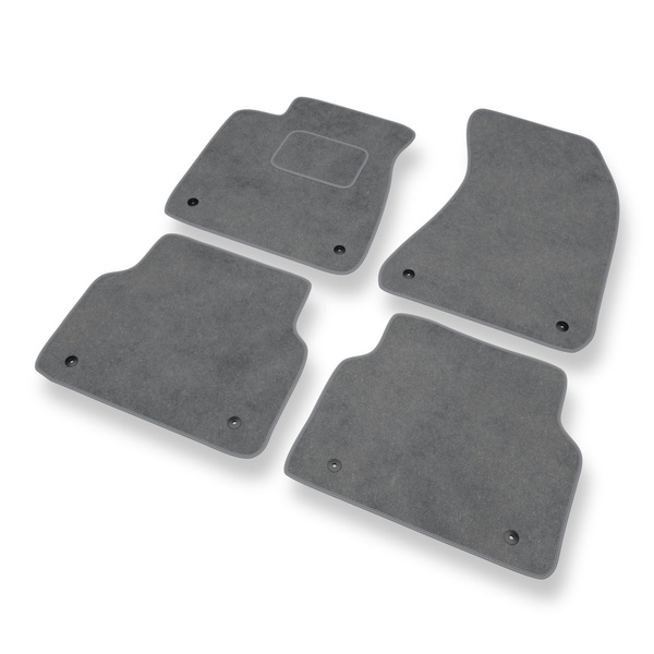 Alfombrillas de Velour adecuadas para Audi A8 III D4 Sedan (2010-2017) versión larga - alfombras para coche - Premium color gris