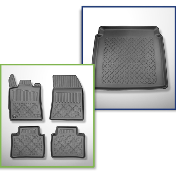Conjunto de alfombrilla para maletero y alfombrillas para el interior del coche TPE para: Peugeot 408 SUV (10.2022-....) - no adecuado para versión Plug-in híbrida